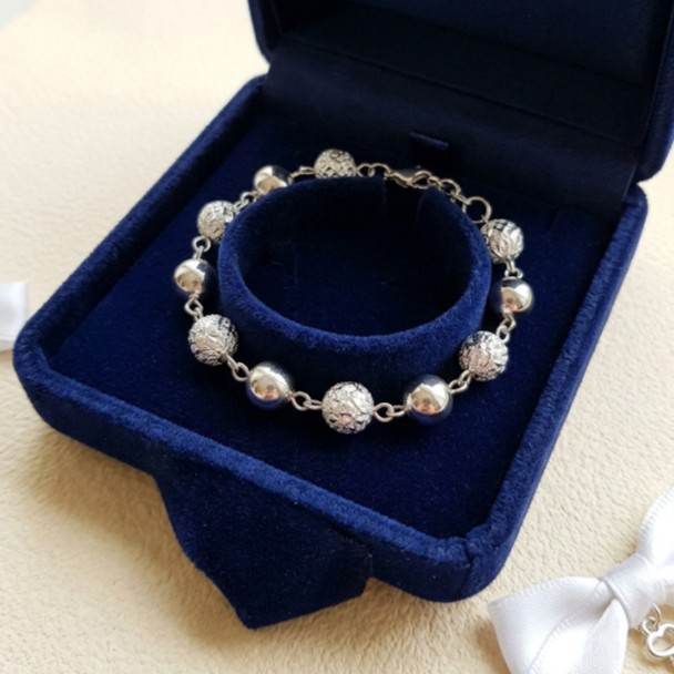 Pulsera bolas plateadas