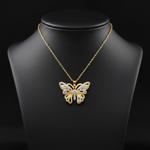 Collar mariposa dorado - variación 2
