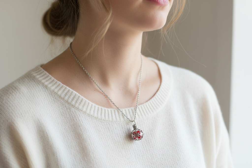 Llamador de Ángel tono Rojo y Plateado