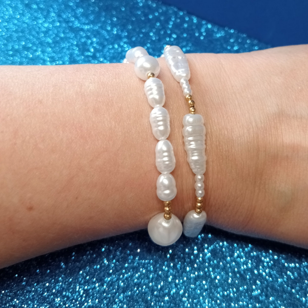 Lote dos pulseras perlas