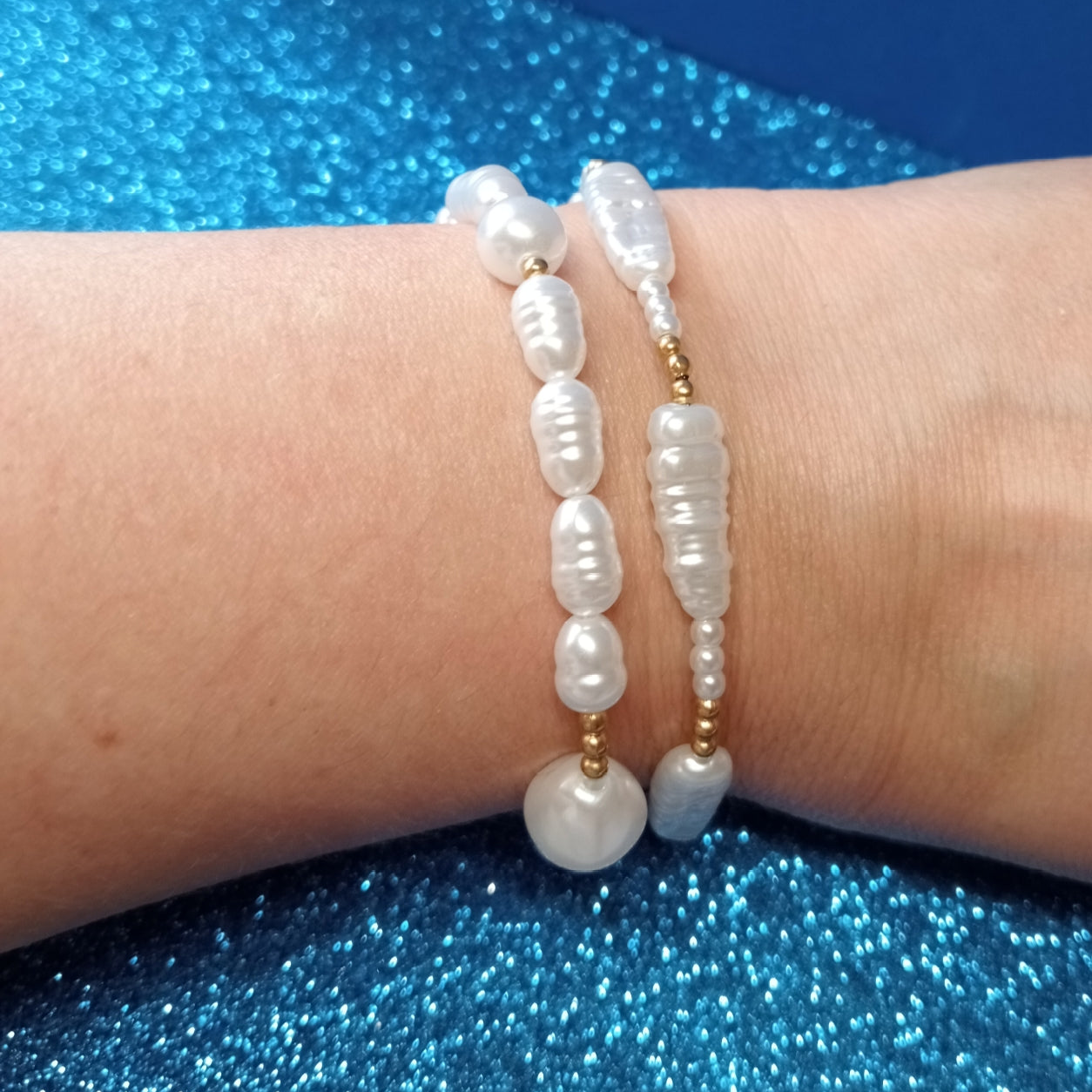 Lote dos pulseras perlas