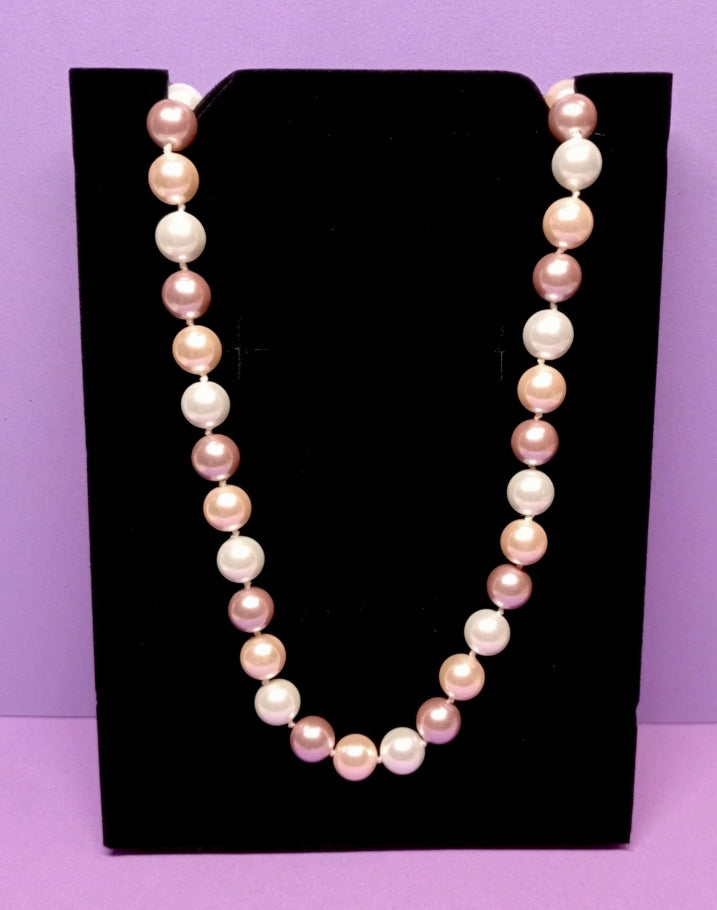 Collar perlas rosa