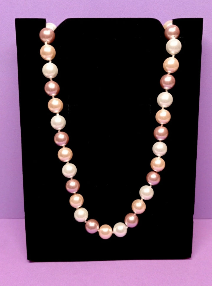 Collar perlas rosa