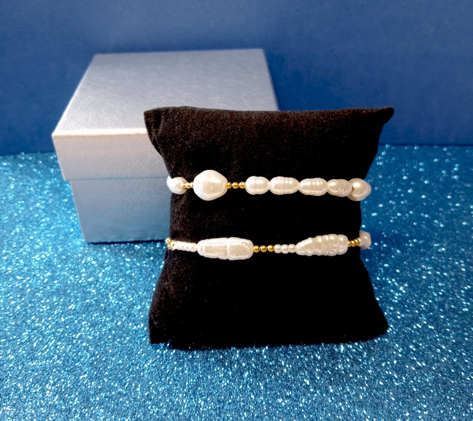 Lote dos pulseras perlas