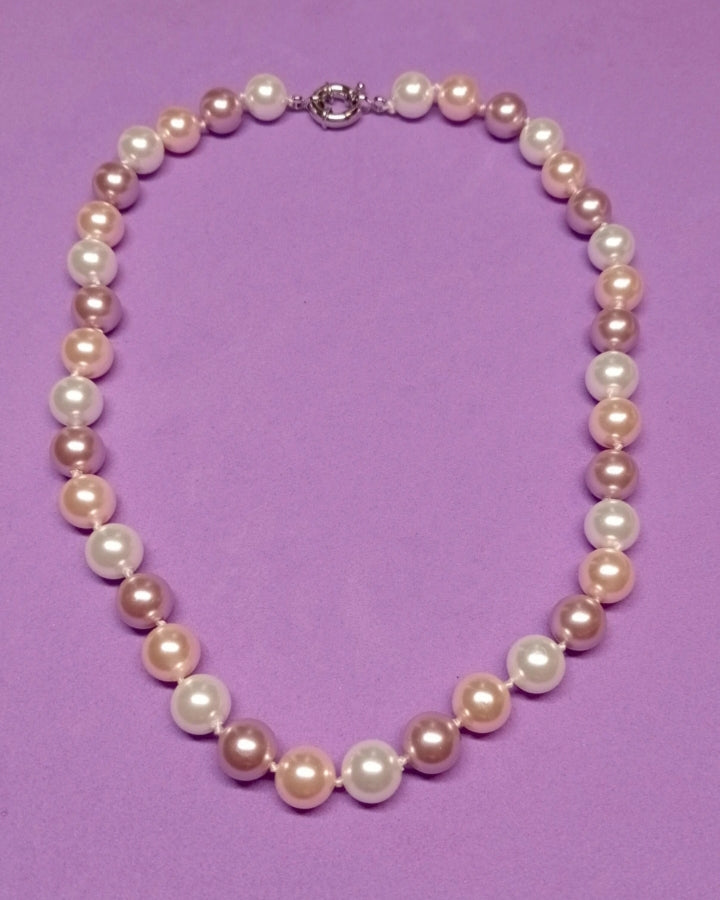 Collar perlas rosa