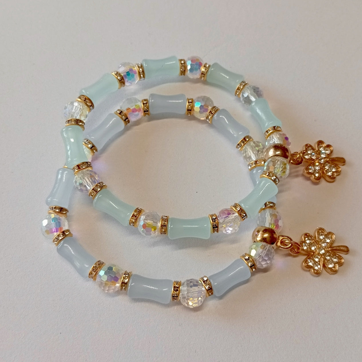 Lote dos pulseras elásticas turquesa